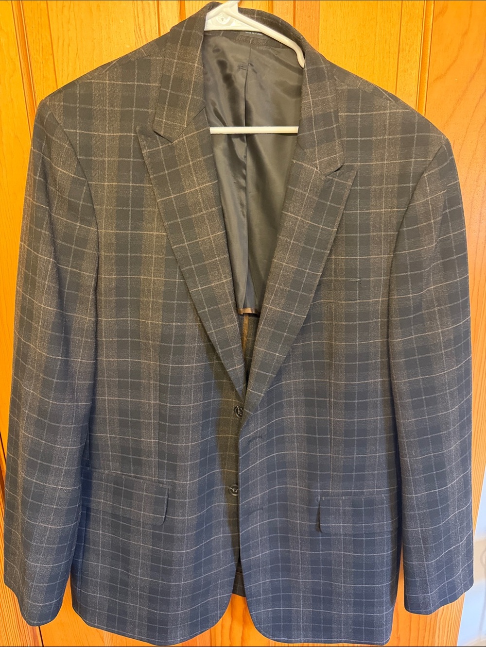Express Men’s  Charcoal Windowpane Sport Coat - 44R